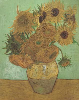 Vincent Van Gogh Still life:Vast with Twelve Sunflowers (nn04) oil painting picture